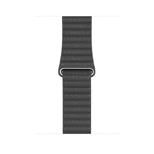 Apple Watch 44mm Band: Black Leather Loop - Medium