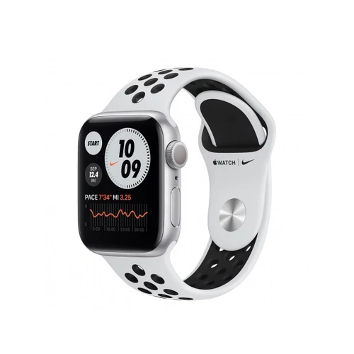 Apple Watch Nike S6 GPS, 40mm Silver Aluminium Case with Pure Platinum/Black Nike Sport Band - Regular