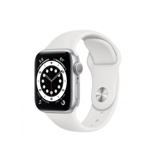 Apple Watch S6 GPS, 40mm Silver Aluminium Case with White Sport Band - Regular