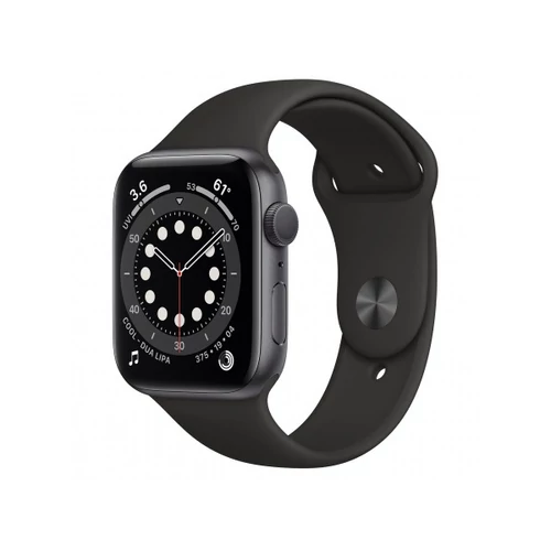 Apple Watch S6 GPS, 44mm Space Gray Aluminium Case with Black Sport Band - Regular