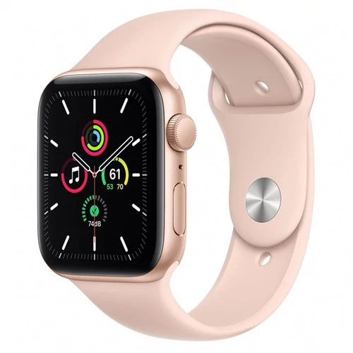 Apple Watch SE GPS, 44mm Gold Aluminium Case with Pink Sand Sport Band - Regular