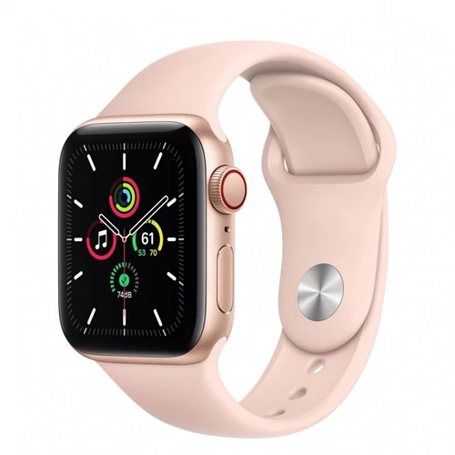 Apple Watch SE GPS + Cellular, 40mm Gold Aluminium Case with Pink Sand Sport Band - Regular