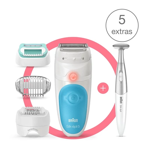 BRAUN Silk-épil 5-810 – Wet&Dry epilátor 5 kiegészítővel, többek között bikinivonal-formázóval
