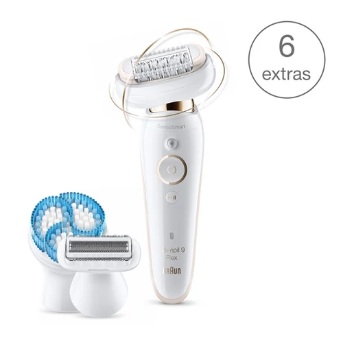 BRAUN Silk-épil 9 Flex SES 9010 Wet&Dry epilátor 6 kiegészítővel, többek között mélytisztító testradírozó kefével