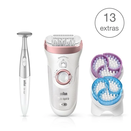 BRAUN Silk-épil 9 SkinSpa SensoSmart™ 9/980 epilátor, rose gold – 4 az 1-ben rendszer, 13 kiegészítővel