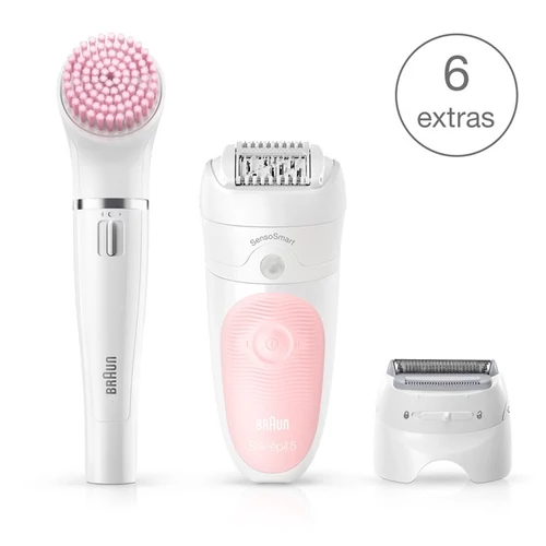 BRAUN Silk-épil Beauty Set 5 5/885 BS Wet & Dry epilátor 3 kiegészítővel, többek között a Braun FaceSpa készülékkel