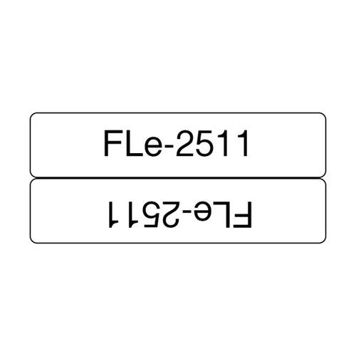 BROTHER szalag FLE2511, Elővágott, Fehér alapon feket, 21mm széles, 72db