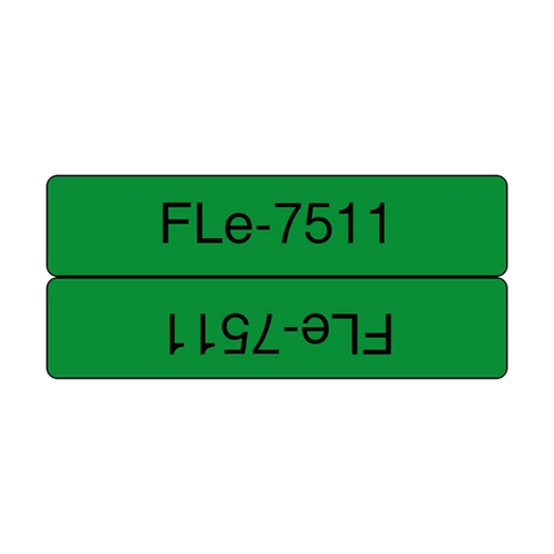 BROTHER szalag FLE7511, Elővágott, Zöld alapon fekete, 21mm széles, 72db