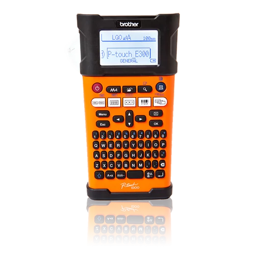 BROTHER Címkenyomtató PTE300VP, kézi (ipari), thermál, 20mm/mp, 180dpi, QWERTY billenytűzet, TZe/HGe szalag, LCD kijelző
