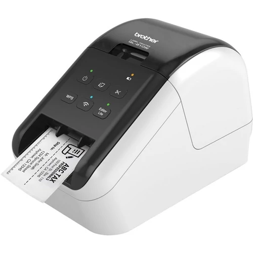 BROTHER Címkenyomtató QL-810W, asztali, thermál, Fekete/Piros nyomtatás, 148 mm/mp, WiFi/USB, 300dpi, PTE Lite, DK címke