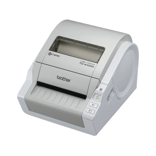 BROTHER Címkenyomtató TD-4100N, 300dpi, 69 címke/perc, LAN/USB, címke: 102mm-ig, P-Touch Editor Lite