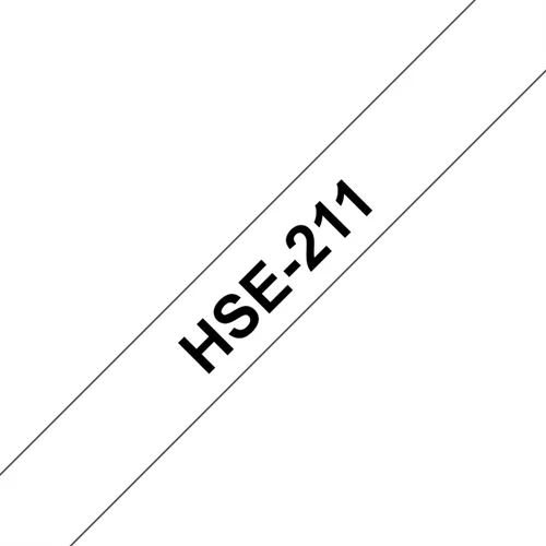 BROTHER szalag HSe-211, Fehér alapon Fekete, Zsugorcső, 5.8mm  0.23", 1,5 méter
