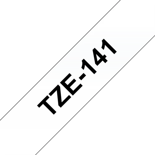BROTHER szalag TZe-141, Átlátszó alapon Fekete, Laminált, 18mm  0.7", 8 méter