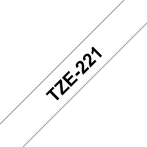 BROTHER szalag TZe-221, Fehér alapon Fekete, Laminált, 9mm  0.35", 8 méter