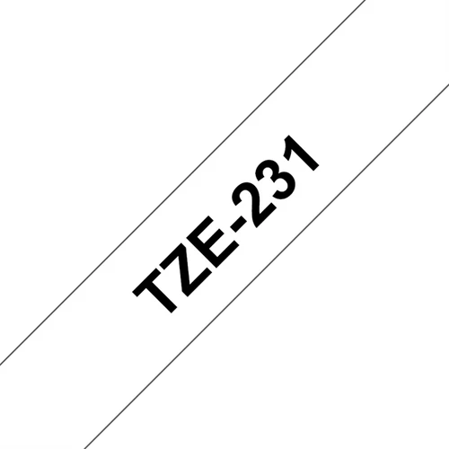 BROTHER szalag TZe-231, Fehér alapon Fekete, Laminált, 12mm  0.47", 8 méter