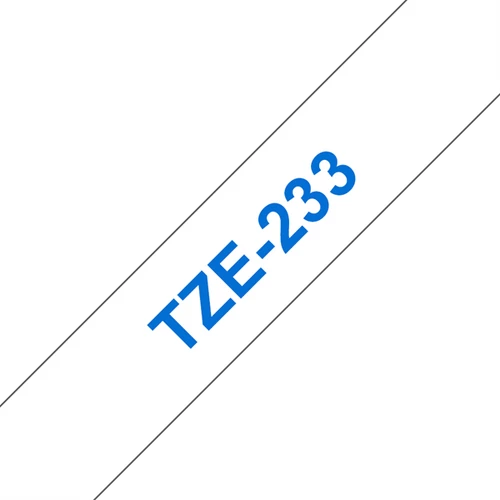 BROTHER szalag TZe-233, Fehér alapon Kék, Laminált, 12mm  0.47", 8 méter