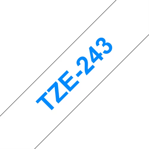 BROTHER szalag TZe-243, Fehér alapon Kék, Laminált, 18mm  0.7", 8 méter