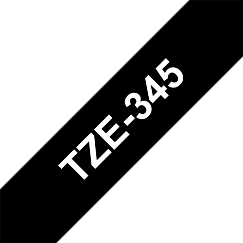 BROTHER szalag TZe-345, Fekete alapon Fehér, Laminált, 18mm  0.7", 8 méter