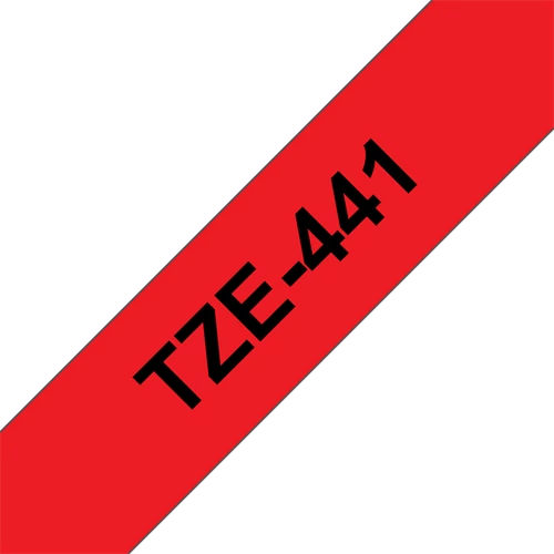 BROTHER szalag TZe-441, Piros alapon Fekete, Laminált, 18mm  0.7", 8 méter