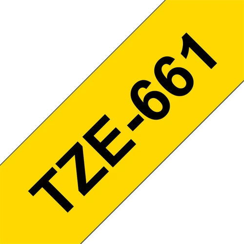 BROTHER szalag TZe-661, Sárga alapon Fekete, Laminált, 36mm  1.4", 8 méter