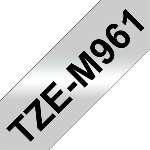BROTHER szalag TZe-M961, Matt ezüst alapon Fekete, Laminált, 36mm  1.4", 8 méter