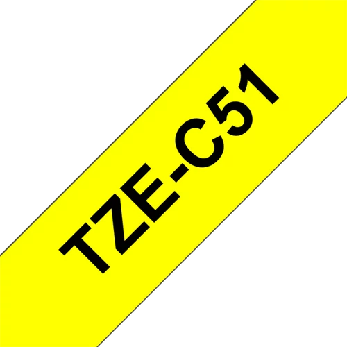 BROTHER Másolós hőpapír C51, Fluoreszkáló neon sárga, 24mm széles