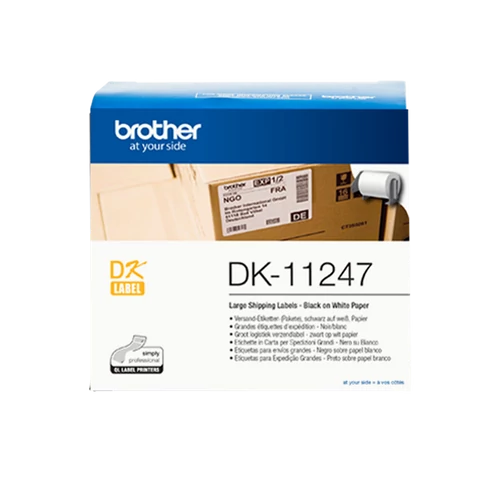 BROTHER Szalag DK-11247, fehér alapon fekete, 103mm x 164mm, 30.48m, 108db