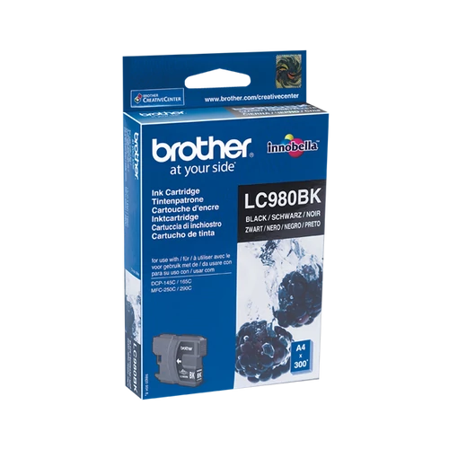 BROTHER Tintapatron LC980BK, 300 oldal, Fekete