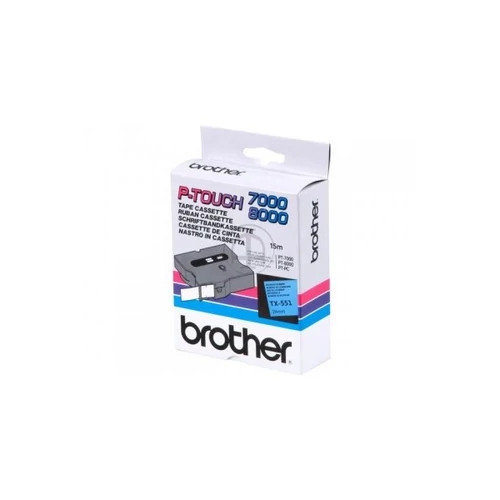 BROTHER szalag TX-551, Kék alapon Fekete, Laminált, 24mm  0.94", 8 méter