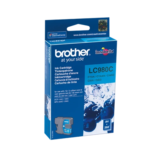 Brother Tintapatron LC980C, 260 oldal, Cián