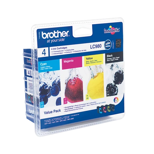 Brother Tintapatron LC980VALBP, Tintapatron csomag: Fekete - 300 oldal, Cián / Magenta / Sárga - 260 oldal