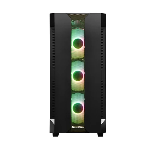 CHIEFTEC Ház Gaming Hunter GS-01B-OP ATX, ARGB Ventillátorral és Vezérlővel, Tápegység nélkül, Fekete