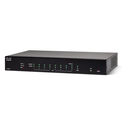 CISCO Vezetékes VPN Router 8x1000Mbps + 1x1000Mbps (kombó-WAN), Asztali, Menedzselhető, RV260-K9-G5