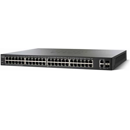 CISCO Switch 48x100Mbps + 2x1000Mbps SFP Kombó, Fémházas, Rackes, Menedzselhető - SF220-48-K9-EU
