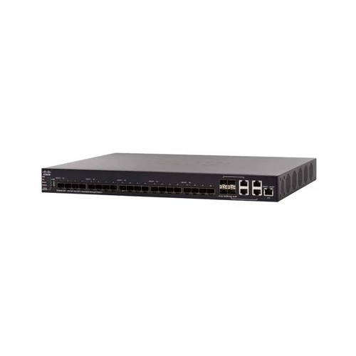 CISCO Switch 24x10000Mbps SFP+ + 4x10Gigabit kombó SFP+ + Fémházas Rackes, Menedzselhető SX550X-24F-K9-EU