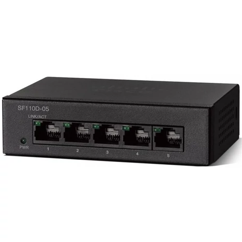 CISCO Switch 5x100Mbps, Asztali, Műanyag házas - SF110D-05-EU