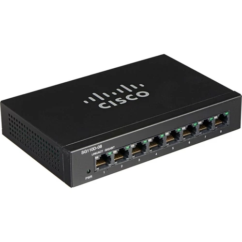 CISCO Switch 8x1000Mbps, Asztali, SG110D-08-EU