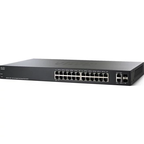CISCO Switch 24x1000Mbps (POE+) + 2x1000Mbps SFP Kombó, Fémházas, Rackes, Menedzselhető - SG220-26P-K9-EU