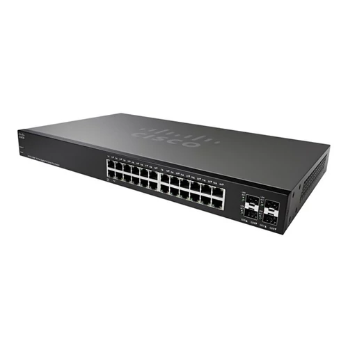 CISCO Switch 24x1000Mbps (POE+) + 4x1000Mbps SFP, Fémházas, Rackes, Menedzselhető - SG220-28MP-K9-EU