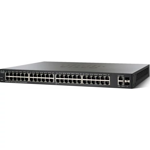 CISCO Switch 48x1000Mbps (POE+) + 2x1000Mbps SFP Kombó, Fémházas, Rackes, Menedzselhető - SG220-50P-K9-EU