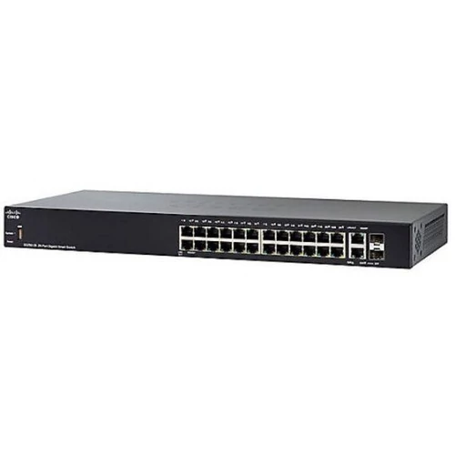 CISCO Switch 24x1000Mbps (24xPOE+) + 2xGigabit kombó SFP + 1xUSB, Fémházas Rackes, Menedzselhető SG250-26HP-K9-EU