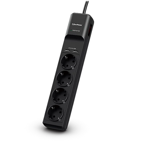 CYBERPOWER P0420SUD0-DE (4 aljzat) túlfeszültség védő elosztó és USB töltő 2 x 2.4A, 1,8m