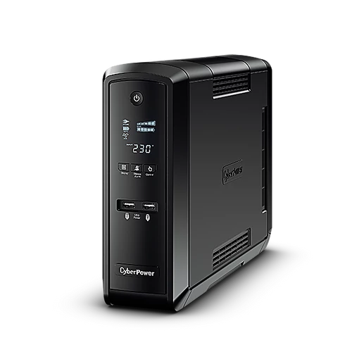 CYBERPOWER UPS, gaming, CP1300EPFCLCD (6 aljzat) 1300VA 780W, 230V szünetmentes tápegység +2 USB LINE-INTERAKTÍV, AVR