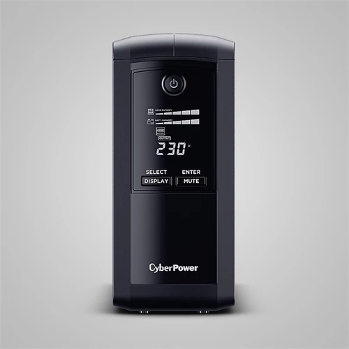 CYBERPOWER UPS, VP1000EILCD, (6xIEC C13) 1000VA 550W 230V szünetmentes tápegység + USB LINE-INTERACTIVE