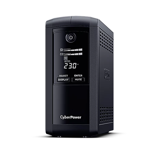 CYBERPOWER UPS VP700ELCD (4x Schuko) 700VA 390W 230V szünetmentes tápegység + USB LINE-INTERAKTÍV