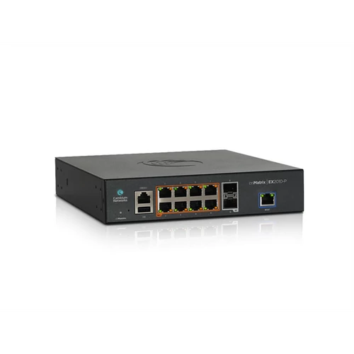 CAMBIUM Networks Switch, cnMatrix EX2010, 8x1000Mbps + 2x1000Mbps SFP, Asztali, Menedzselhető
