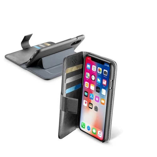 Cellularline tok, Book agenda , könyvszerűen nyitható, műbőr, Iphone X
