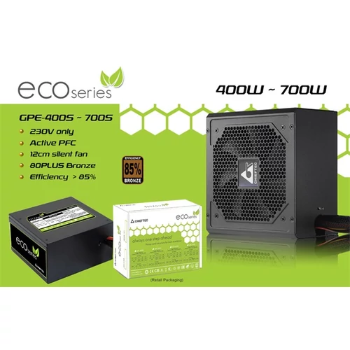 CHIEFTEC Tápegység ECO 600W 80+ Bronze BOX