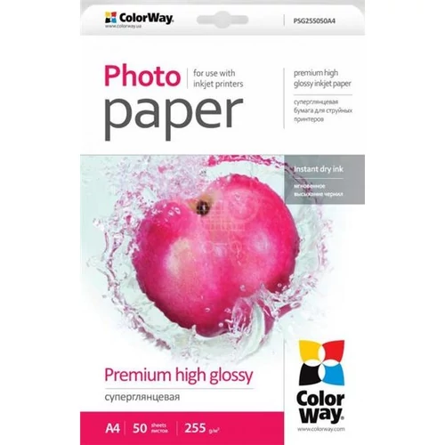 COLORWAY Fotópapír, prémium magasfényű (premium high glossy), 255 g/m2, A4, 50 lap