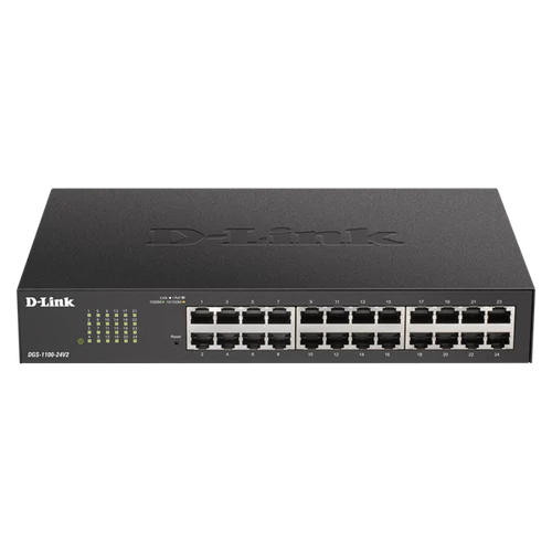 D-LINK Switch 24x1000Mbps Fémházas Menedzselhető Rackes, DGS-1100-24V2/E